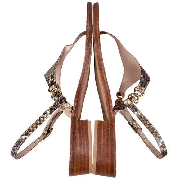 Safari Club Positano Zoe Sandal Handmade 37 6.5 Python Leather - Picture 9 of 12